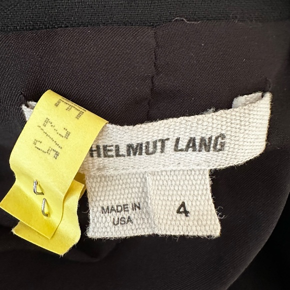 Helmut Lang Black Wool Cropped Blazer - Tuxedo Hi-Lo Hem SZ 4 - Picture 4 of 5